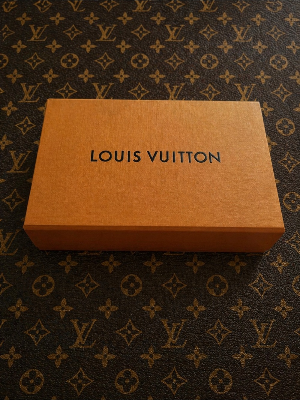 Louis Vuitton Orange and Black Logo Box